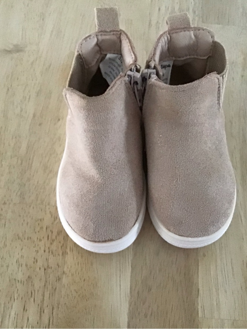 Kids Suede Ankle Boots in Light Tan